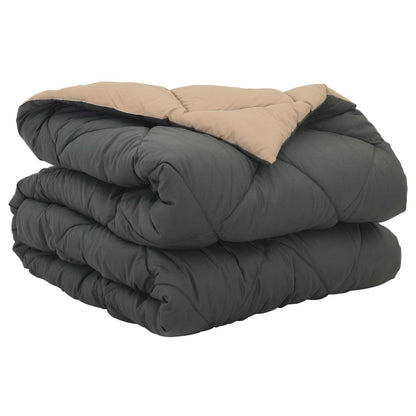 vidaXL Full Year Duvet Anthracite and Taupe 155 x 220 cm Microfiber
