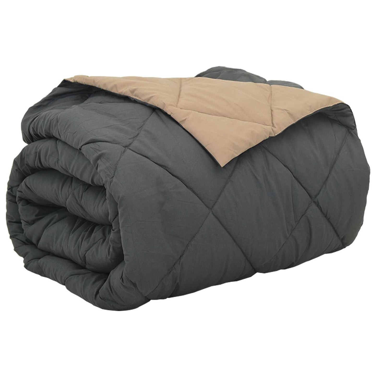 vidaXL Full Year Duvet Anthracite and Taupe 220 x 260 cm Microfiber