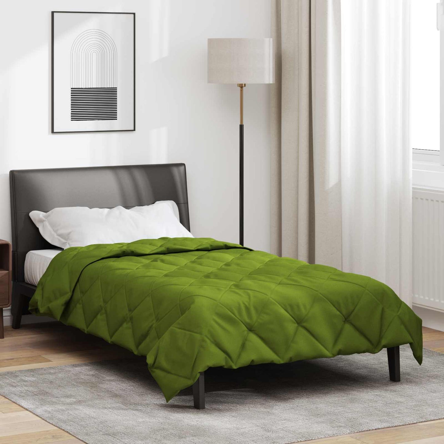 vidaXL Full Year Duvet Green 135 x 200 cm Microfiber