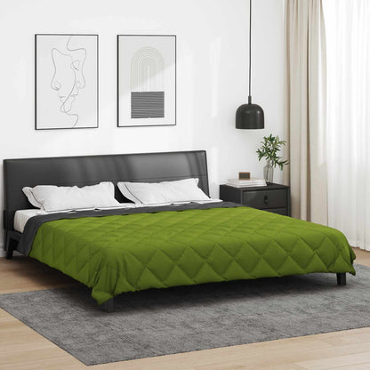 vidaXL Full Year Duvet Green and Anthracite 200 x 200 cm Microfiber