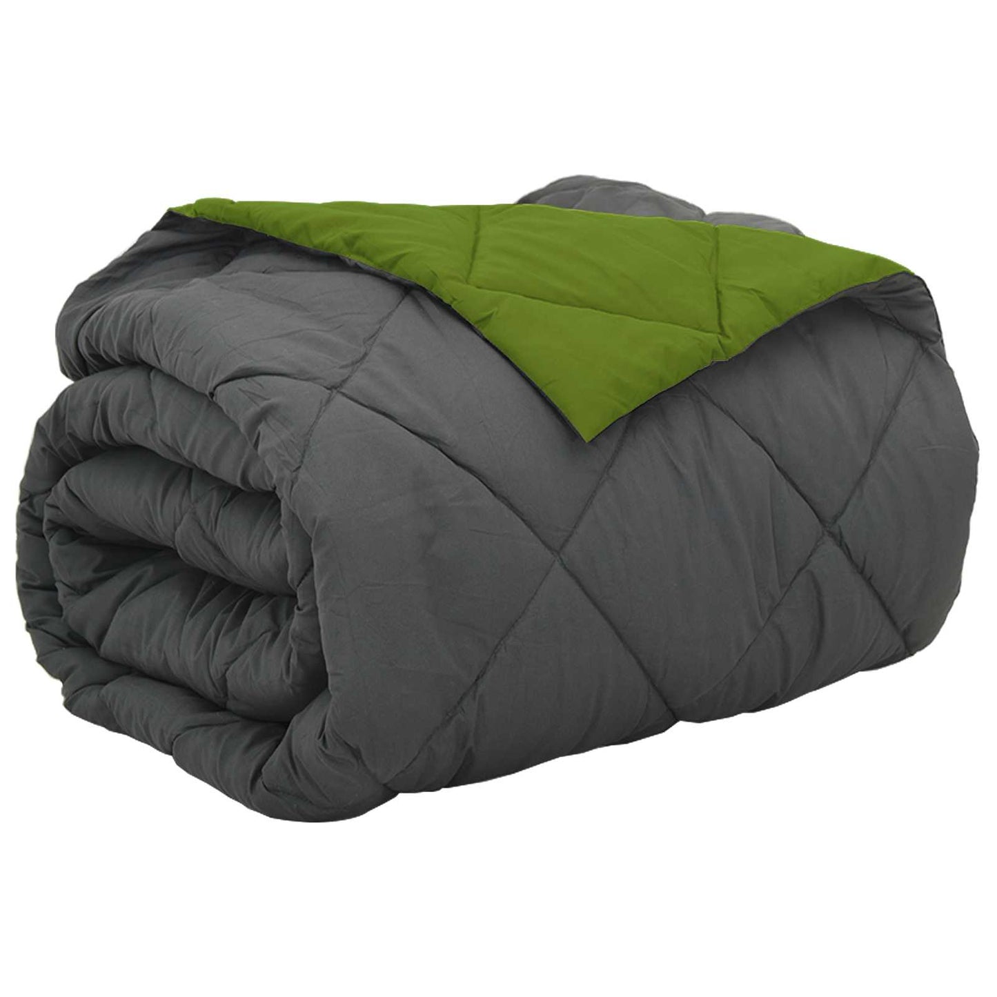 vidaXL Full Year Duvet Green and Anthracite 200 x 200 cm Microfiber