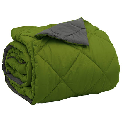 vidaXL Full Year Duvet Green and Anthracite 220 x 260 cm Microfiber
