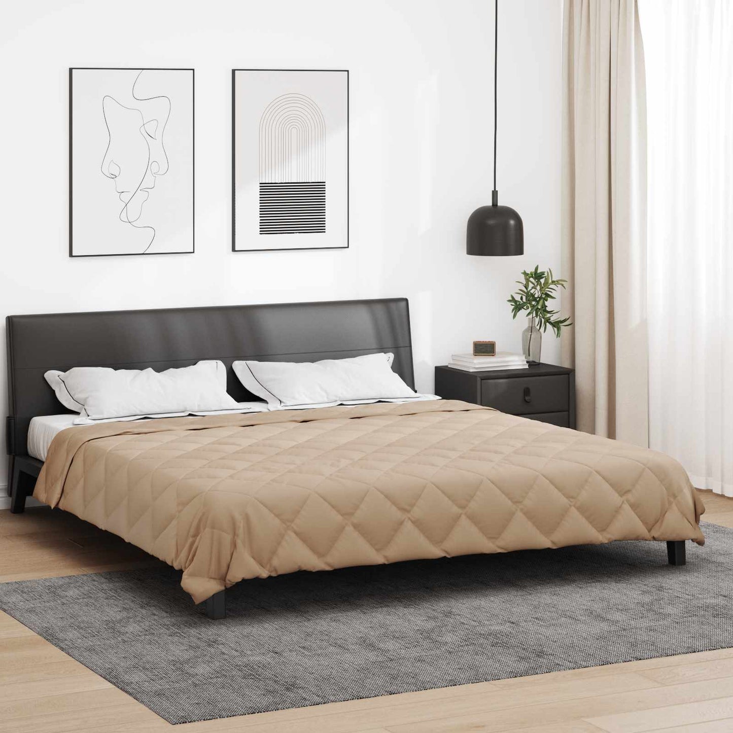 vidaXL Full Year Duvet Taupe 200 x 240 cm Microfiber