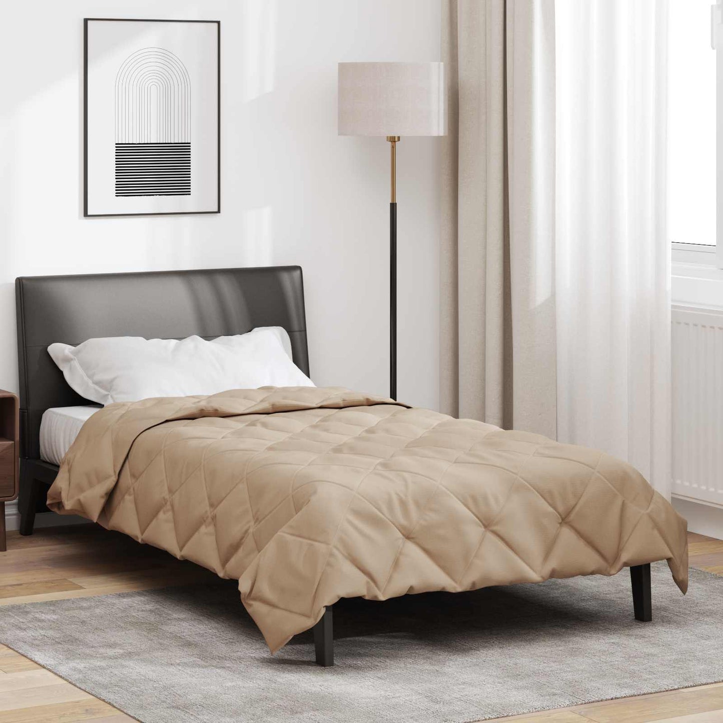 vidaXL Full Year Duvet Taupe 135 x 220 cm Microfiber