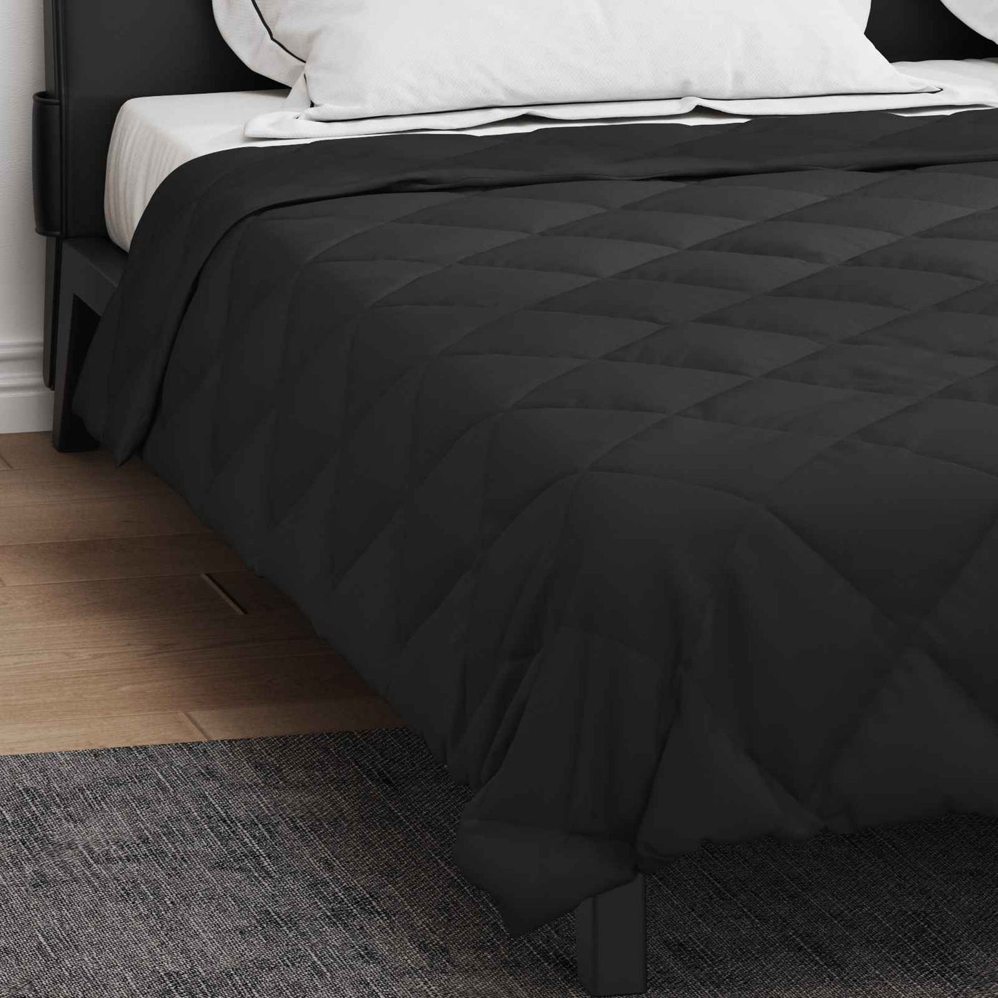 vidaXL Full Year Duvet Black 220 x 260 cm Microfiber