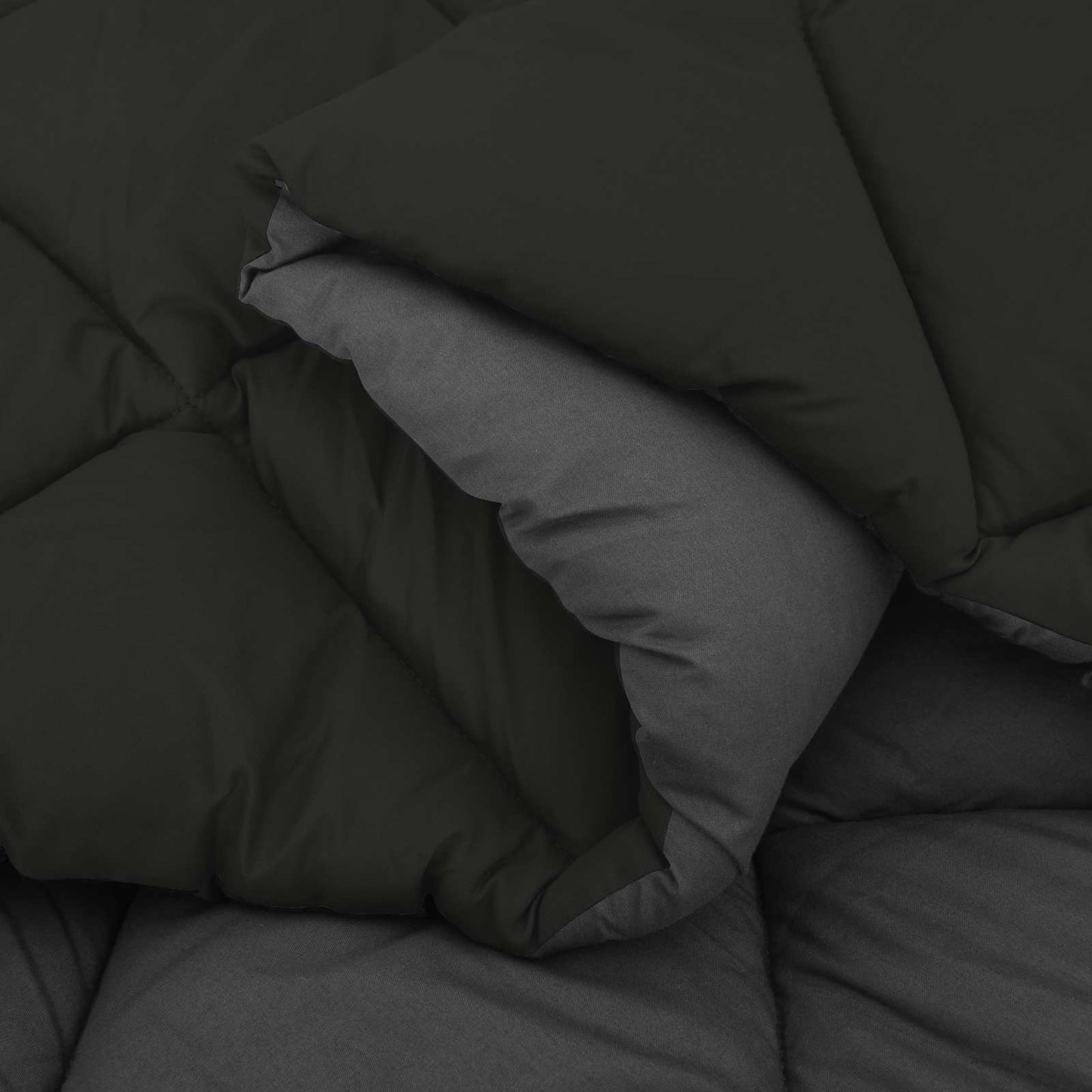 vidaXL Full Year Duvet Black and Anthracite 135 x 220 cm Microfiber