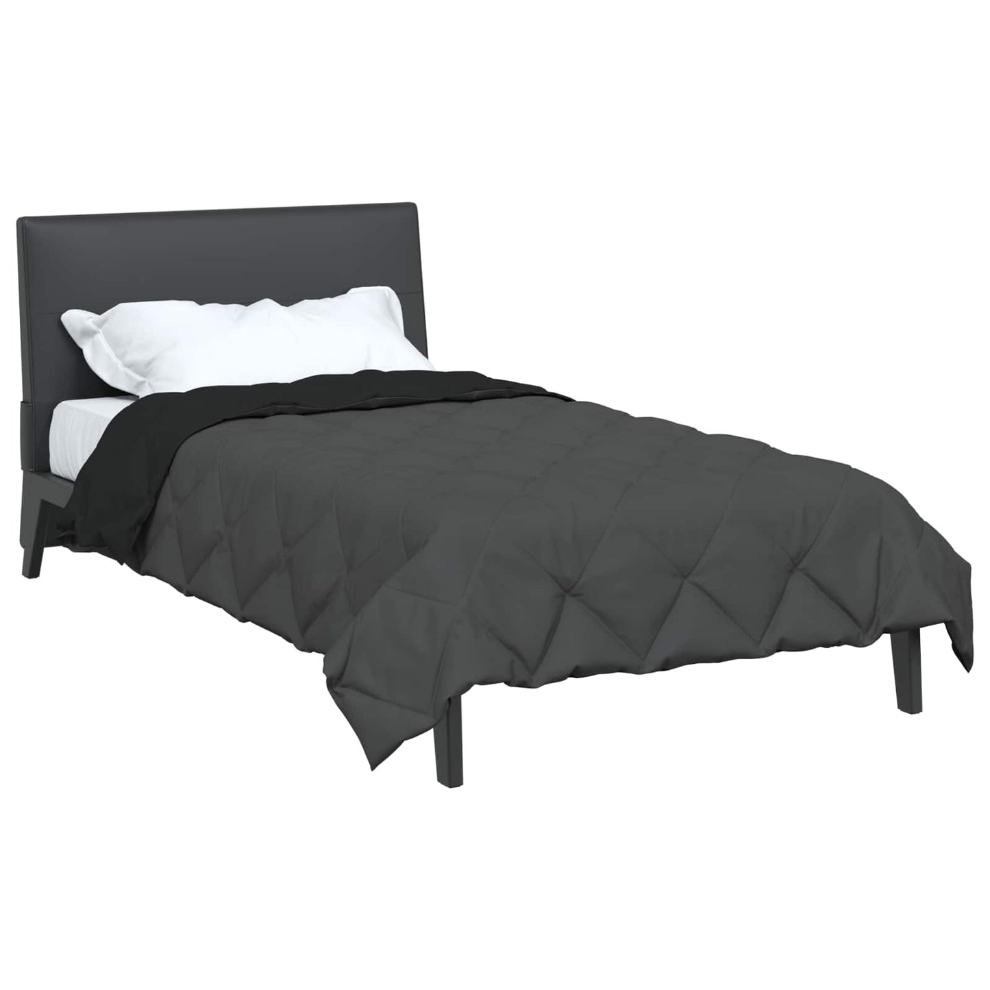 vidaXL Full Year Duvet Black and Anthracite 135 x 220 cm Microfiber