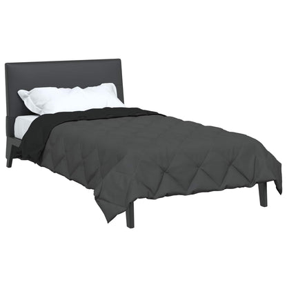 vidaXL Full Year Duvet Black and Anthracite 135 x 220 cm Microfiber