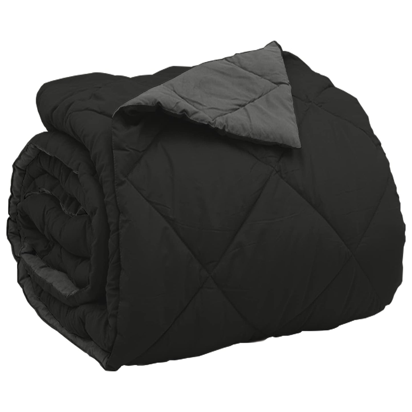 vidaXL Full Year Duvet Black and Anthracite 220 x 200 cm Microfiber