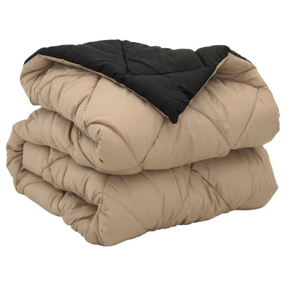 vidaXL Full Year Duvet Black and Taupe 135 x 200 cm Microfiber