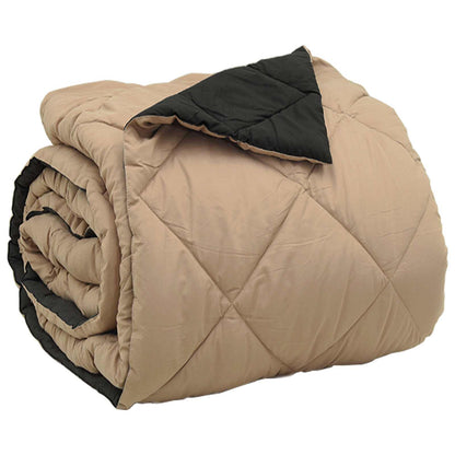 vidaXL Full Year Duvet Black and Taupe 200 x 220 cm Microfiber