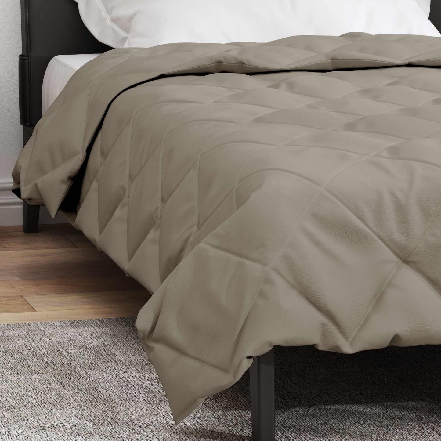 vidaXL Full Year Duvet Light Grey 135 x 200 cm Microfiber
