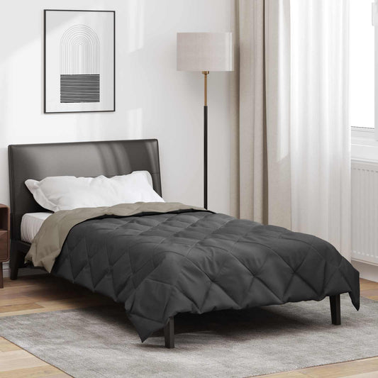 vidaXL Full Year Duvet Light Grey and Anthracite 155 x 220 cm