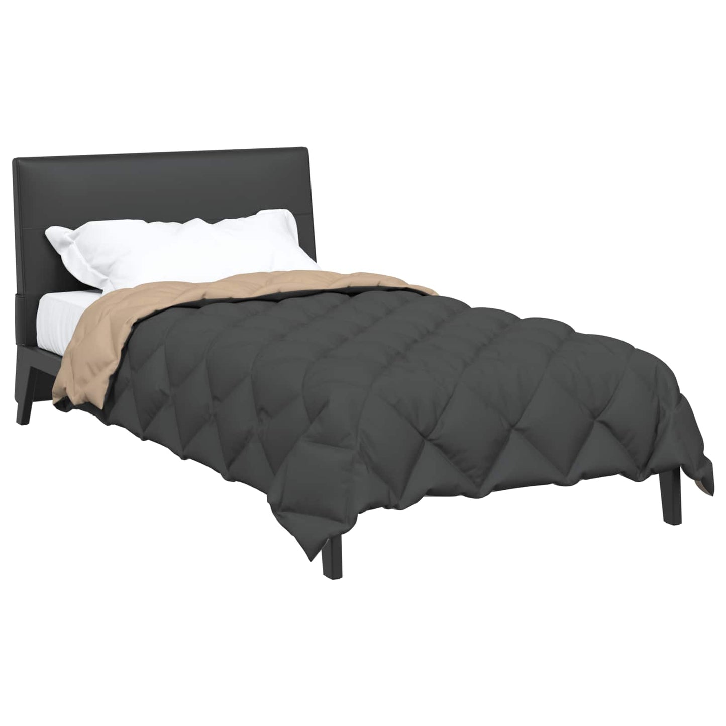 vidaXL Winter Duvet Anthracite and Taupe 155 x 220 cm Microfiber