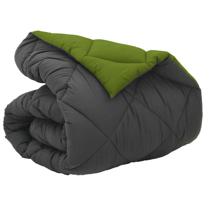 vidaXL Winter Duvet Green and Anthracite 135 x 200 cm Microfiber