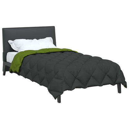 vidaXL Winter Duvet Green and Anthracite 135 x 200 cm Microfiber