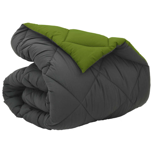 vidaXL Winter Duvet Green and Anthracite 140 x 200 cm Microfiber