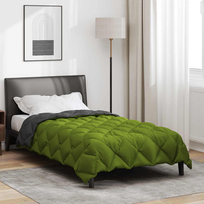 vidaXL Winter Duvet Green and Anthracite 140 x 220 cm Microfiber