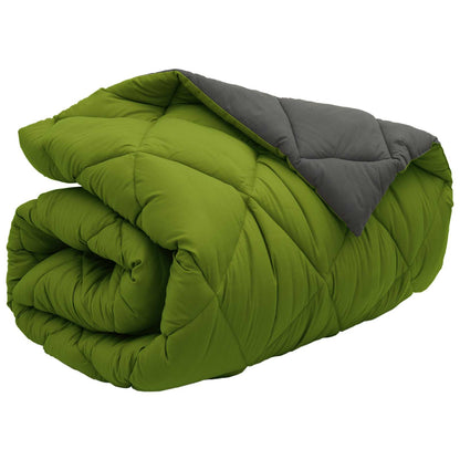 vidaXL Winter Duvet Green and Anthracite 155 x 220 cm Microfiber