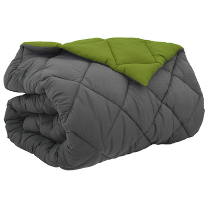 vidaXL Winter Duvet Green and Anthracite 200 x 220 cm Microfiber