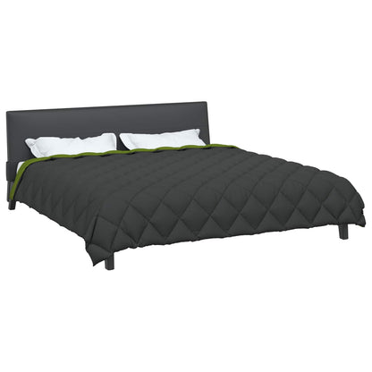 vidaXL Winter Duvet Green and Anthracite 200 x 220 cm Microfiber