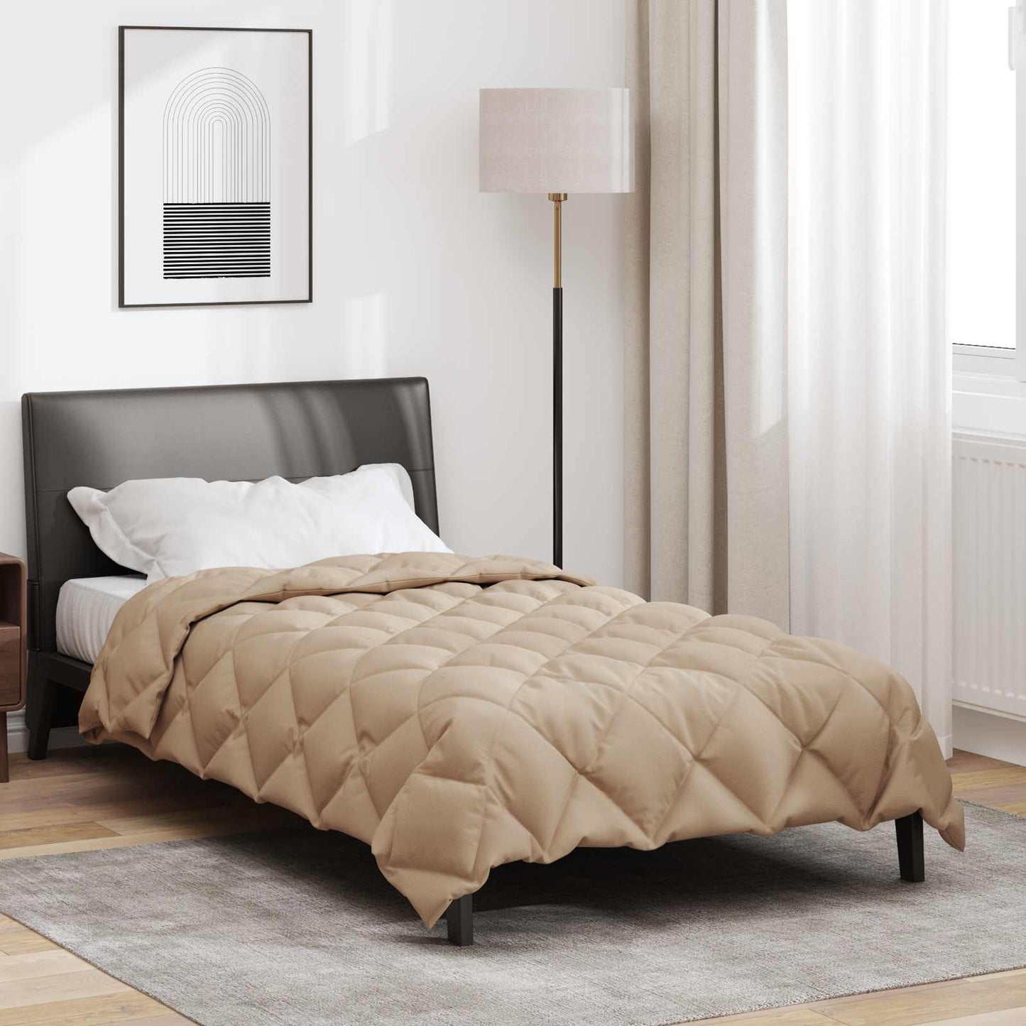 vidaXL Winter Duvet Taupe 140 x 220 cm Microfiber