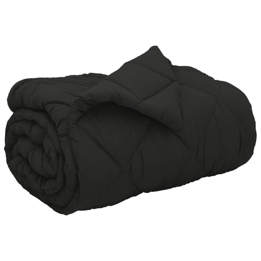 vidaXL Winter Duvet Black 140 x 220 cm Microfiber