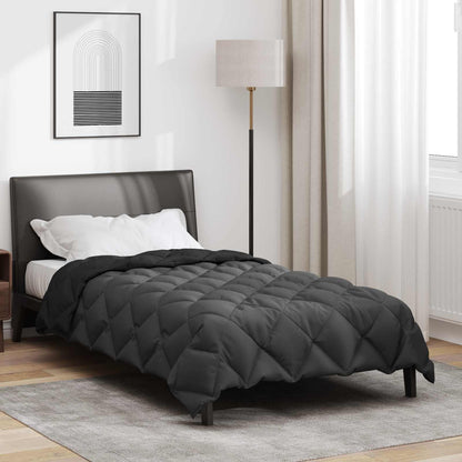 vidaXL Winter Duvet Black and Anthracite 140 x 200 cm Microfiber