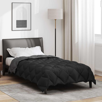 vidaXL Winter Duvet Black and Anthracite 140 x 200 cm Microfiber