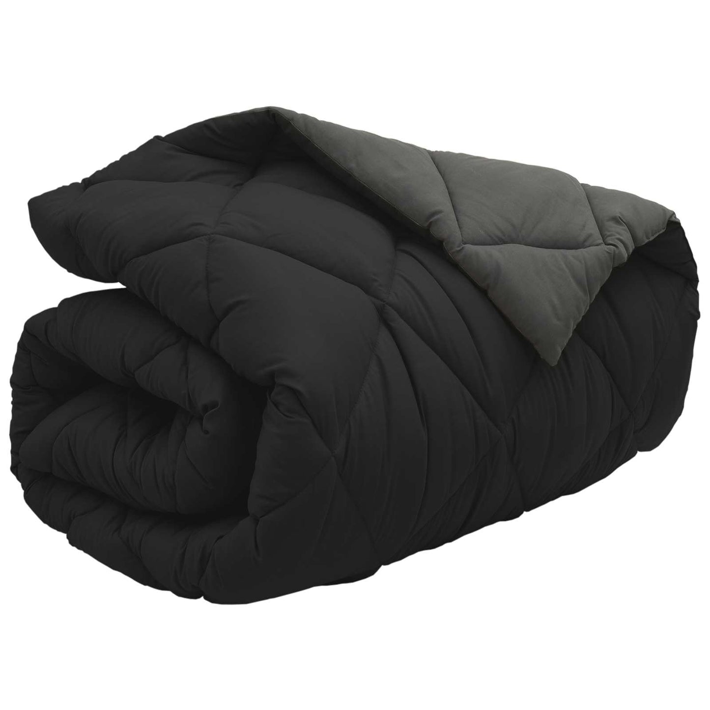 vidaXL Winter Duvet Black and Anthracite 140 x 200 cm Microfiber