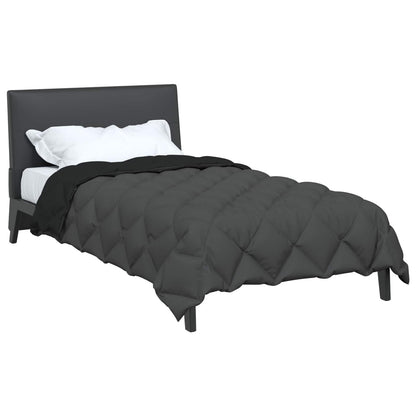 vidaXL Winter Duvet Black and Anthracite 140 x 200 cm Microfiber