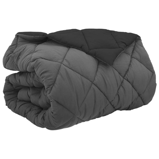 vidaXL Winter Duvet Black and Anthracite 200 x 200 cm Microfiber