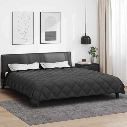 vidaXL Winter Duvet Black and Anthracite 200 x 240 cm Microfiber