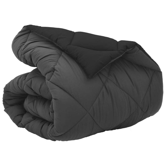 vidaXL Winter Duvet Black and Anthracite 140 x 220 cm Microfiber