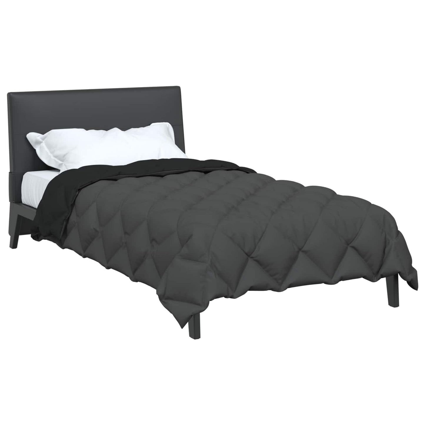 vidaXL Winter Duvet Black and Anthracite 140 x 220 cm Microfiber