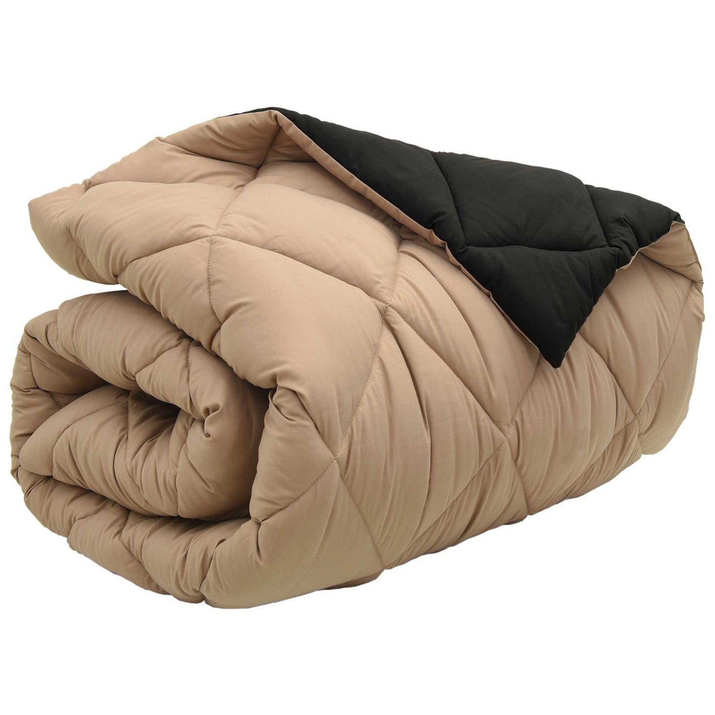 vidaXL Winter Duvet Black and Taupe 140 x 220 cm Microfiber