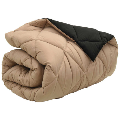 vidaXL Winter Duvet Black and Taupe 140 x 220 cm Microfiber