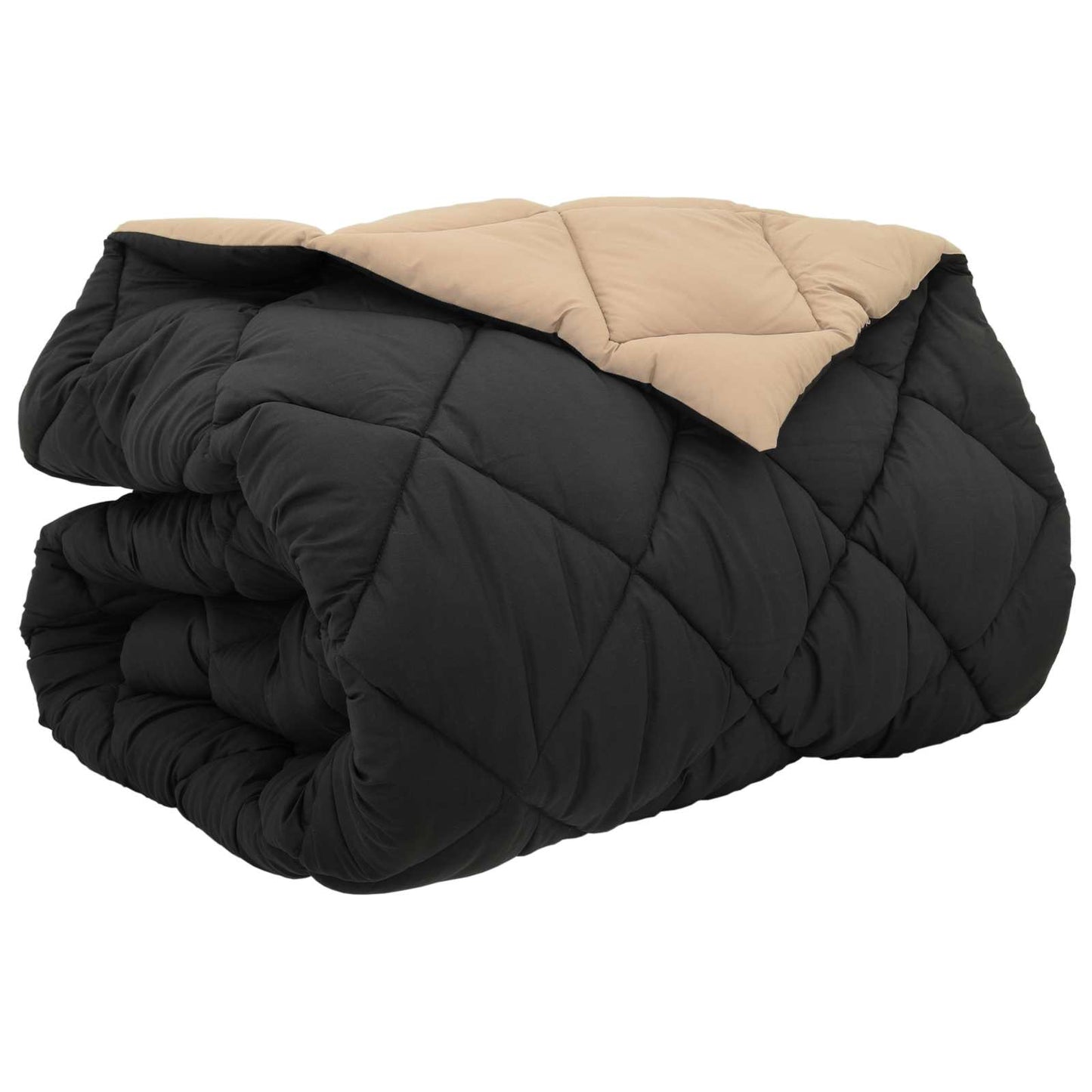 vidaXL Winter Duvet Black and Taupe 220 x 260 cm Microfiber