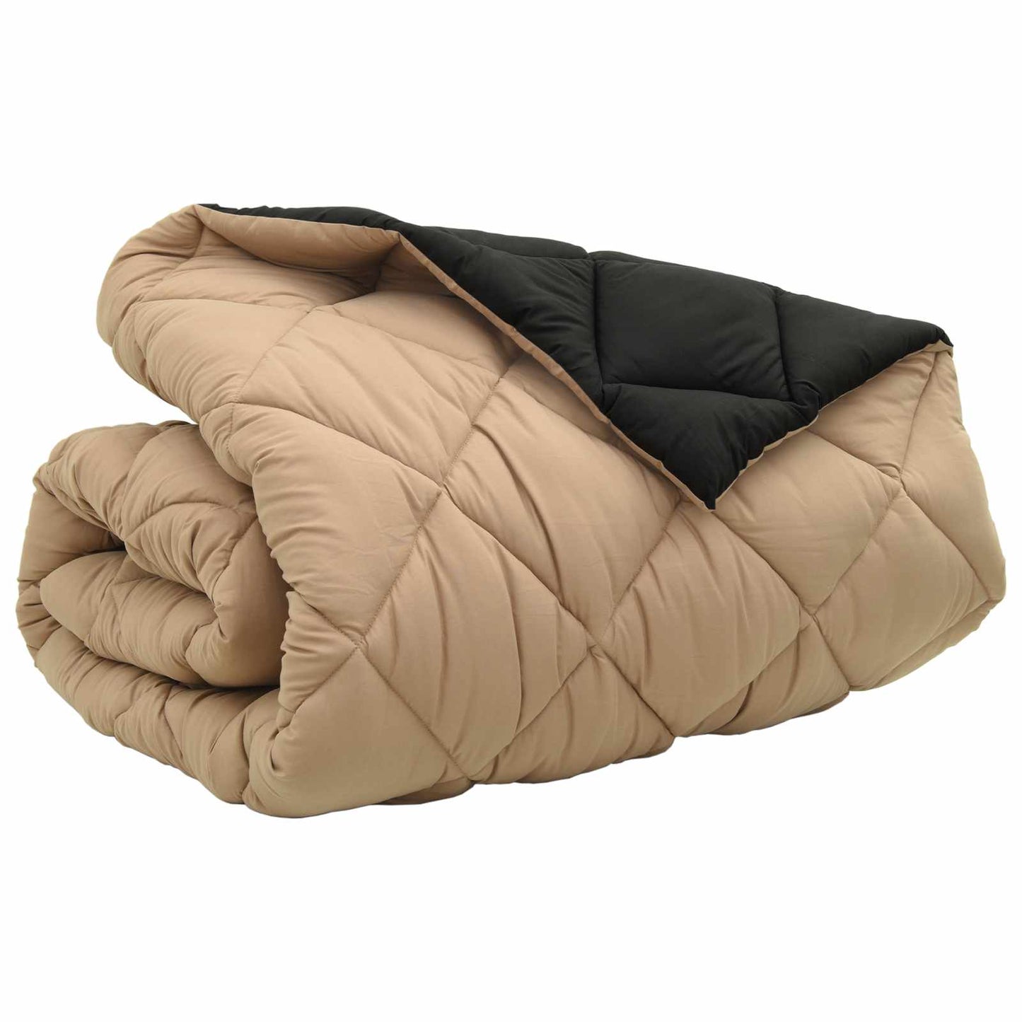 vidaXL Winter Duvet Black and Taupe 220 x 260 cm Microfiber