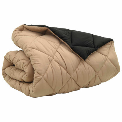 vidaXL Winter Duvet Black and Taupe 220 x 260 cm Microfiber