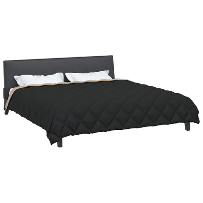 vidaXL Winter Duvet Black and Taupe 220 x 260 cm Microfiber