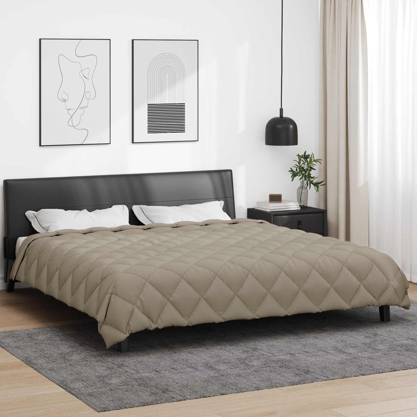 vidaXL Winter Duvet Light Grey 200 x 220 cm Microfiber