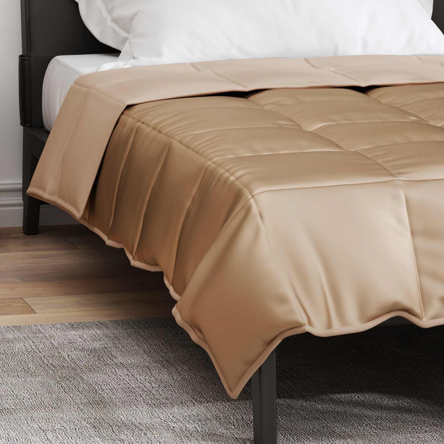 vidaXL Summer Duvet Gold 140 x 220 cm Satin and Microfiber
