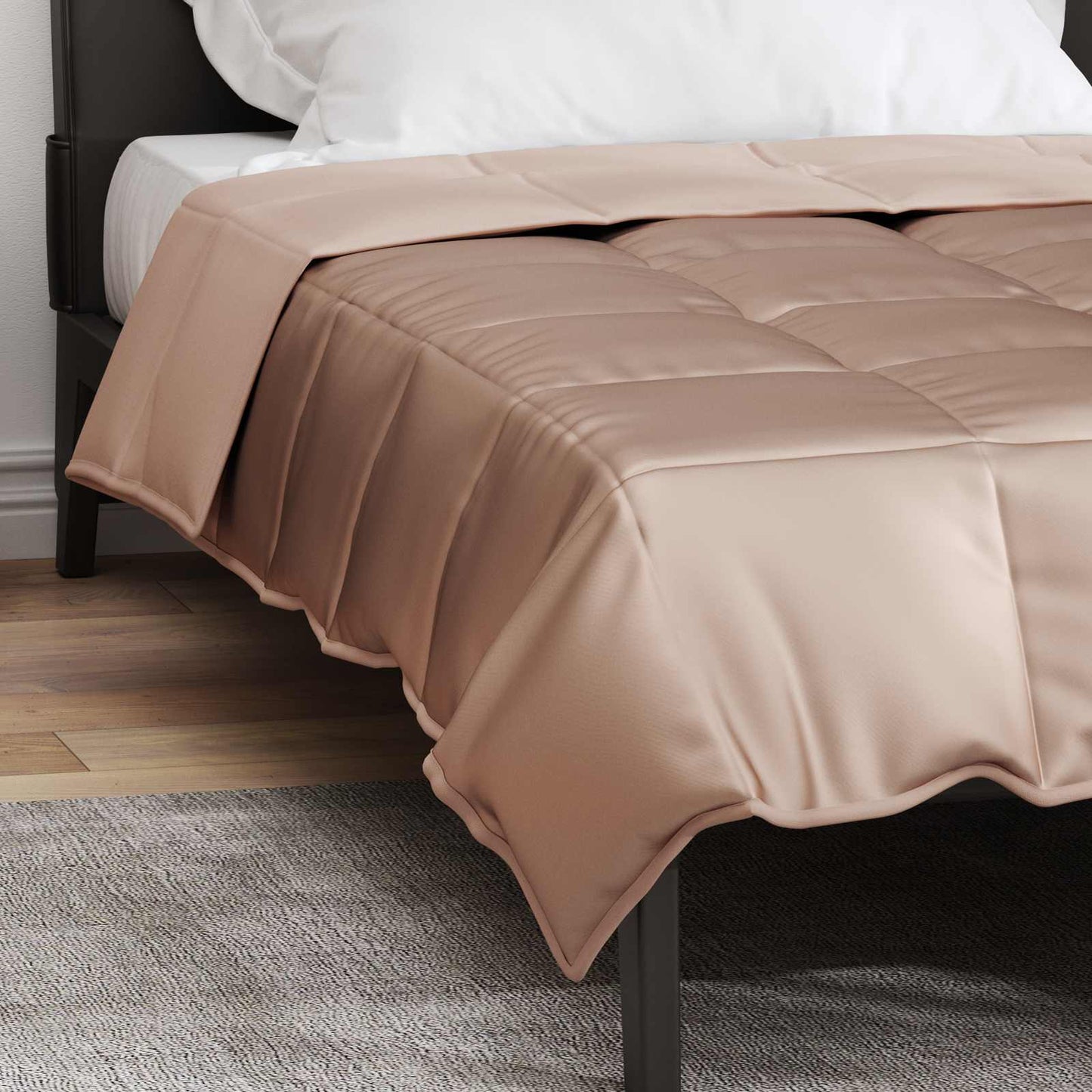 vidaXL Summer Duvet Gold 155 x 220 cm Satin and Microfiber