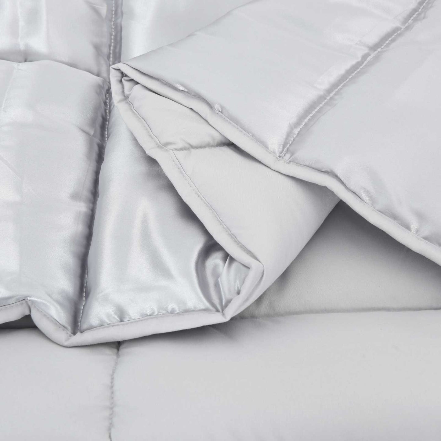 vidaXL Summer Duvet Silver 135 x 200 cm Satin and Microfiber