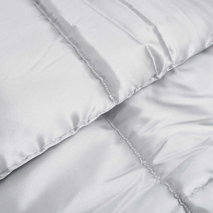 vidaXL Summer Duvet Silver 135 x 200 cm Satin and Microfiber