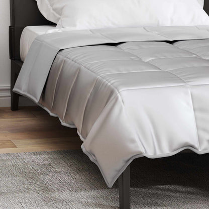 vidaXL Summer Duvet Silver 135 x 200 cm Satin and Microfiber
