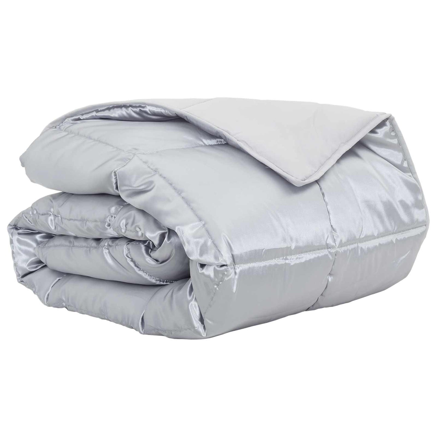 vidaXL Summer Duvet Silver 135 x 200 cm Satin and Microfiber