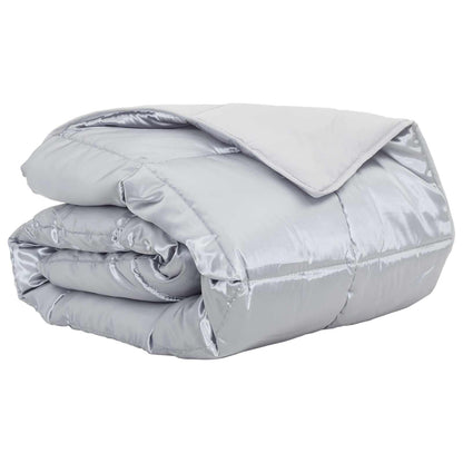 vidaXL Summer Duvet Silver 135 x 200 cm Satin and Microfiber