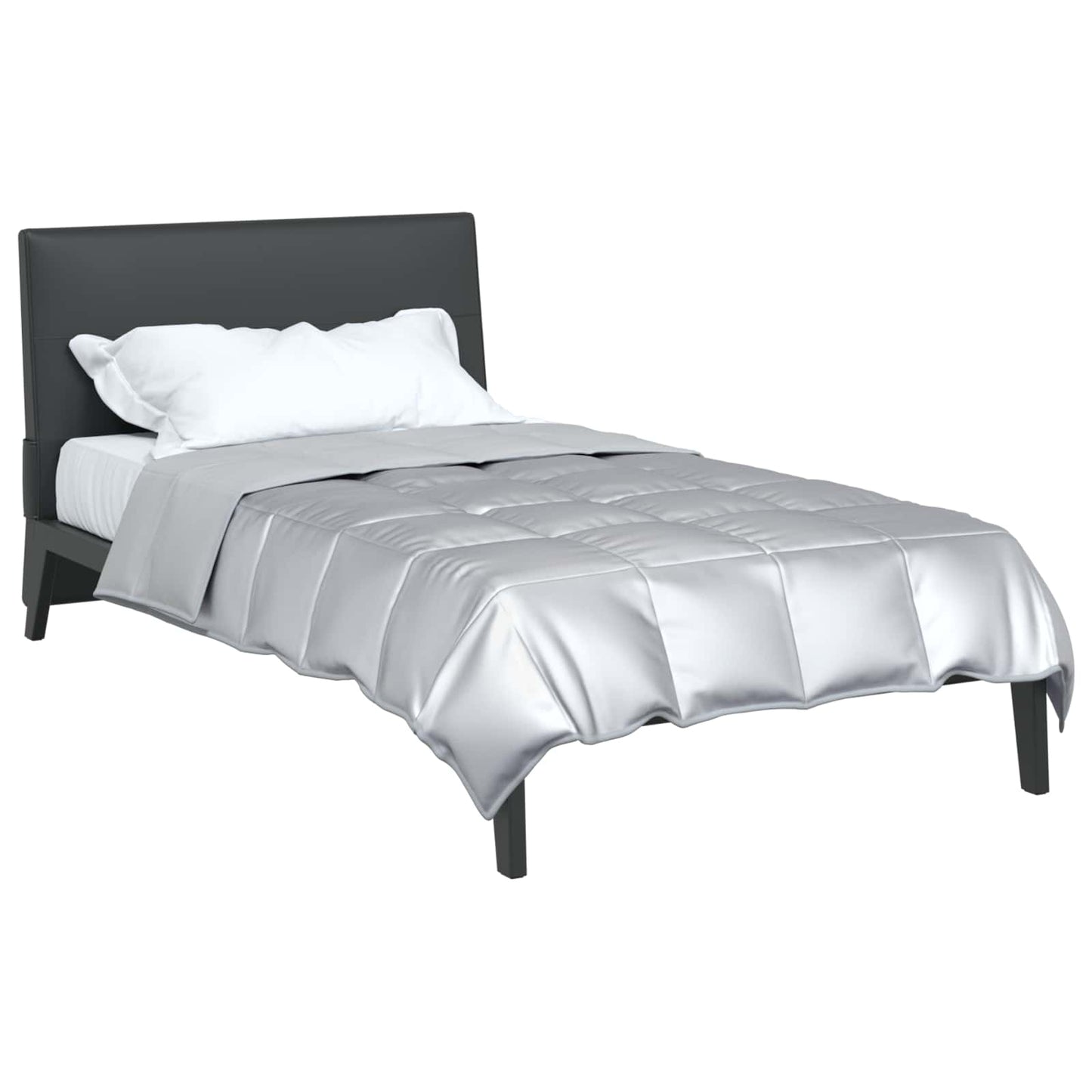vidaXL Summer Duvet Silver 135 x 200 cm Satin and Microfiber